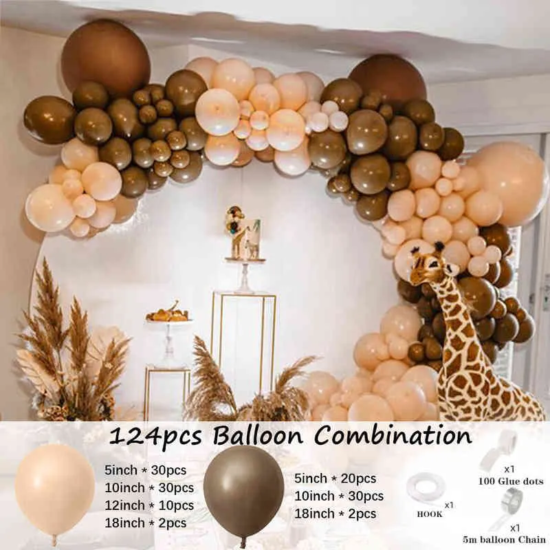 Dschungel-Safari-Geburtstagsfeier-Ballon-Girlanden-Bogen-Set, Tierballons für Kinder, Jungen, Geburtstagsfeier, Babyparty, Dekorationen 211216