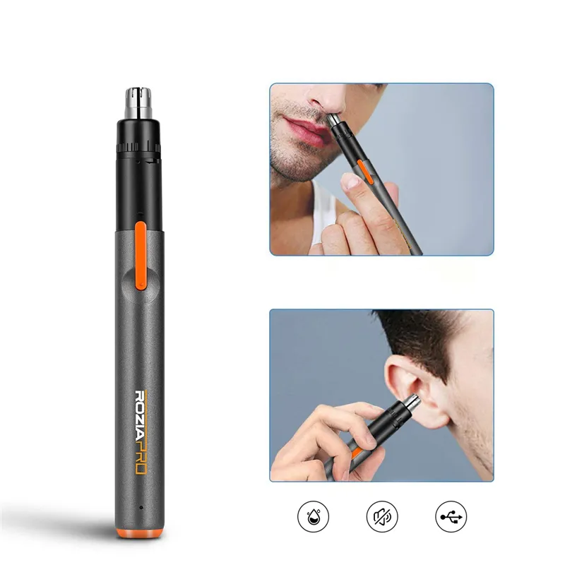 Electric Ear Hair Trimmer Effctive Men and Women with USB Fast Charge Low Noise Mini Pen-grip Portable Nose Epilator