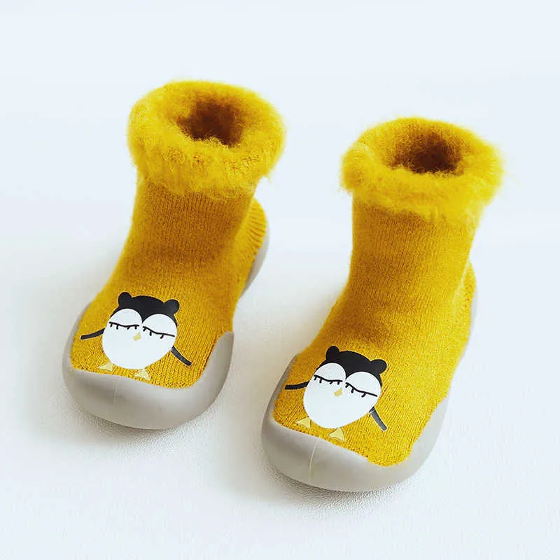 Bear Leader Baby Boys Girls Cartoon Sweet Shoes Winter Infant Rubber Nonslip Socks Kids Softs Sock Toddler Floor Socks Shoes 210708