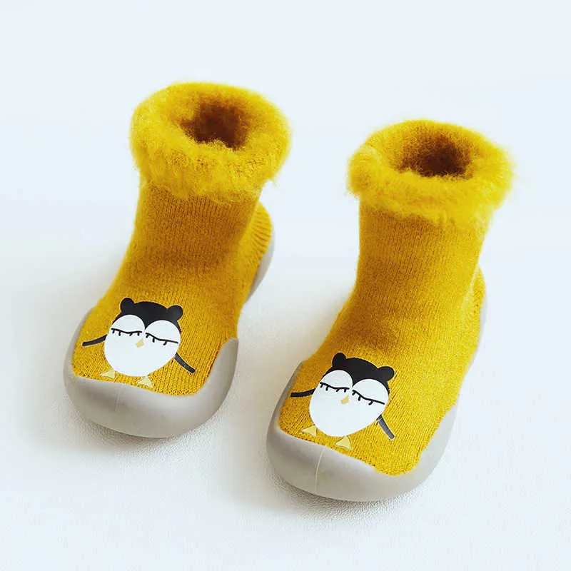 Urso Líder Bebê Meninos Meninas Dos Desenhos Animados Doces Sapatos Inverno Inverno Borracha NonsLip Meias Crianças Softs Sock ToDdler Assoalho Socas Sapatos 210708