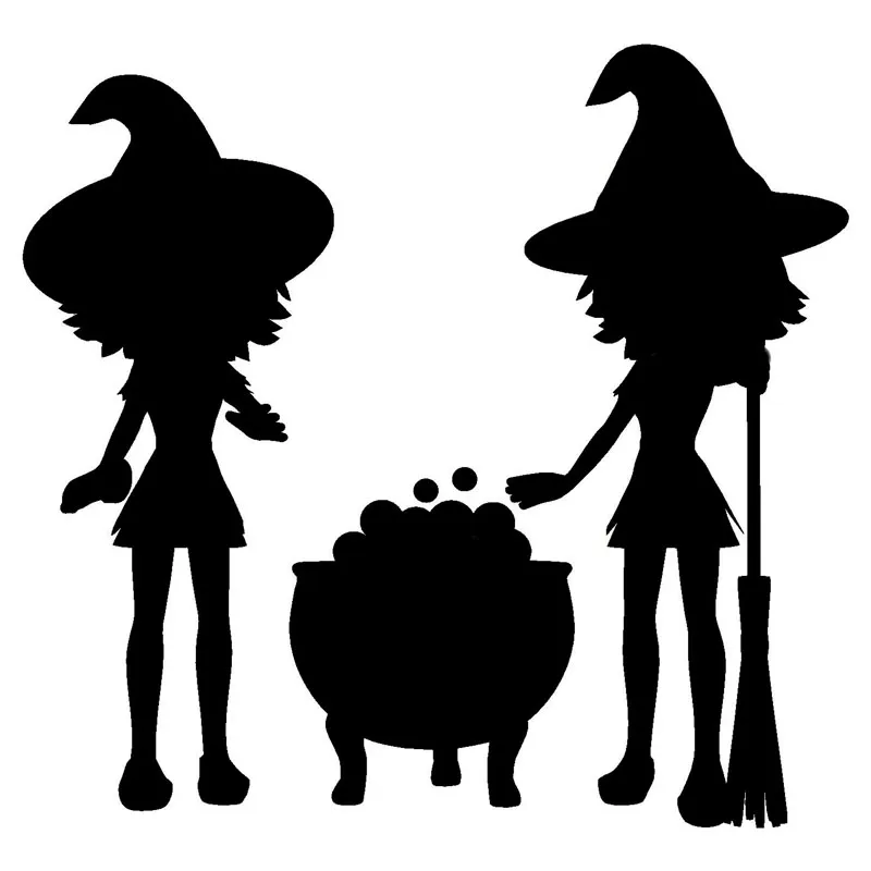 Hexen Halloween Cauldron Magic Zauberaufkleber Hochwertige Autodekoration Persönlichkeit wasserdichtes Aufkleber Blackwhite 15cm16cm3624445
