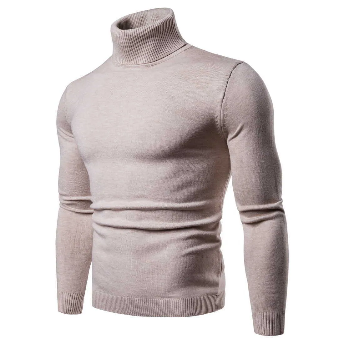Favocent Winter Warm Turtleneck tröja män mode fasta stickade mens tröjor avslappnad manlig dubbel krage smal fit pullover 210820
