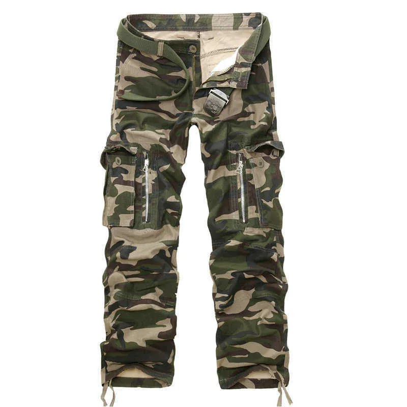 Lifenwenna Camouflage Militärlastbyxor Män Taktisk Casual Bomull Casual Multi-Pocket Byxor Män Pantalon Hombre 210528