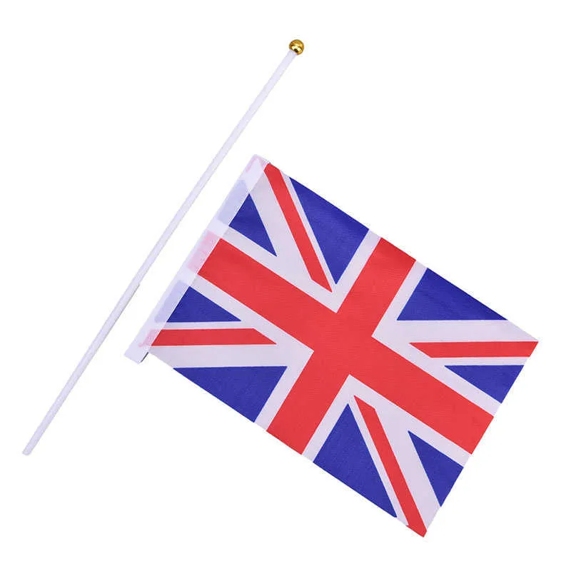 2114CM England National Flag UK Fly Flag Flag Storbritannien Storbritannien Banner med plastflaggstänger Hand VANDE FLAGS1238617