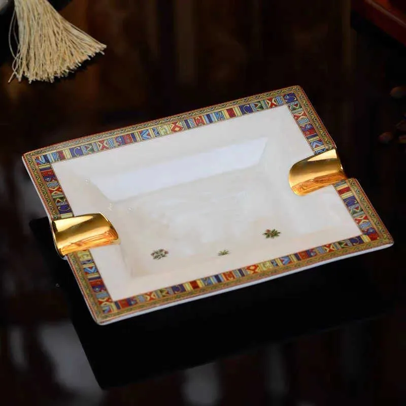 Europejski luksusowy wzór kieliszki ceramiczny cygaro z popielniczymi tacką dekorację Dekoracja prezentów biznesowych ludzka głowa 210902208O5873254