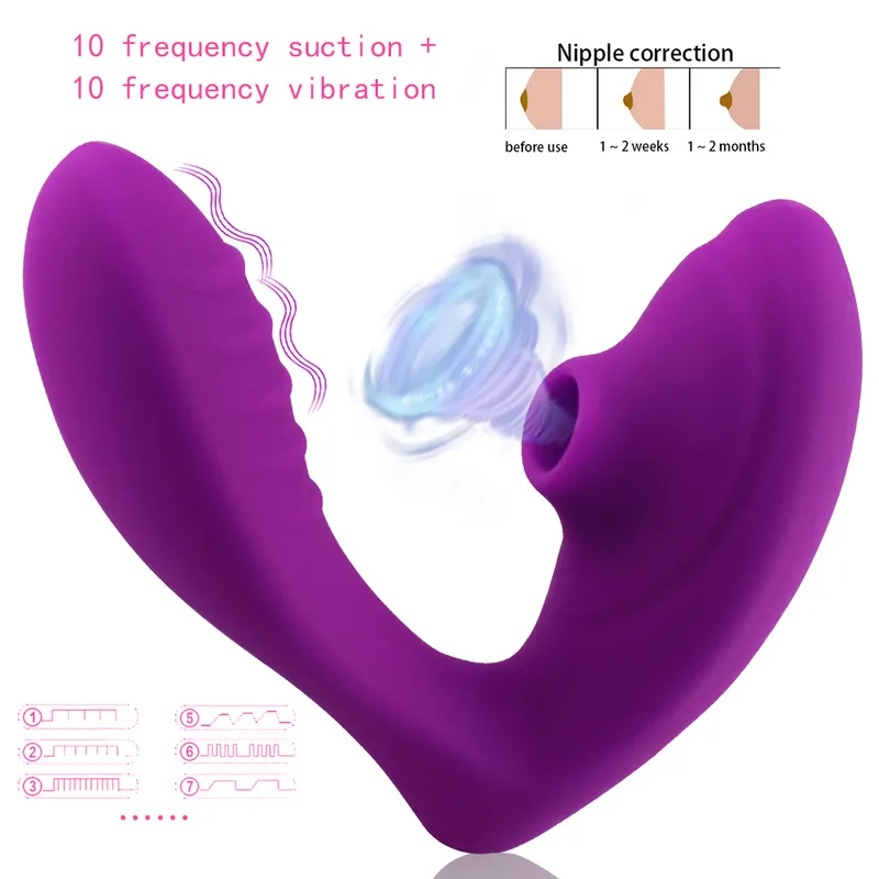 Vibratore succhiare la vagina 10 velocità Ventosa vibrante Aspirazione del sesso orale Stimolatore del clitoride Giocattolo erotico le donne Benessere sessuale 220303