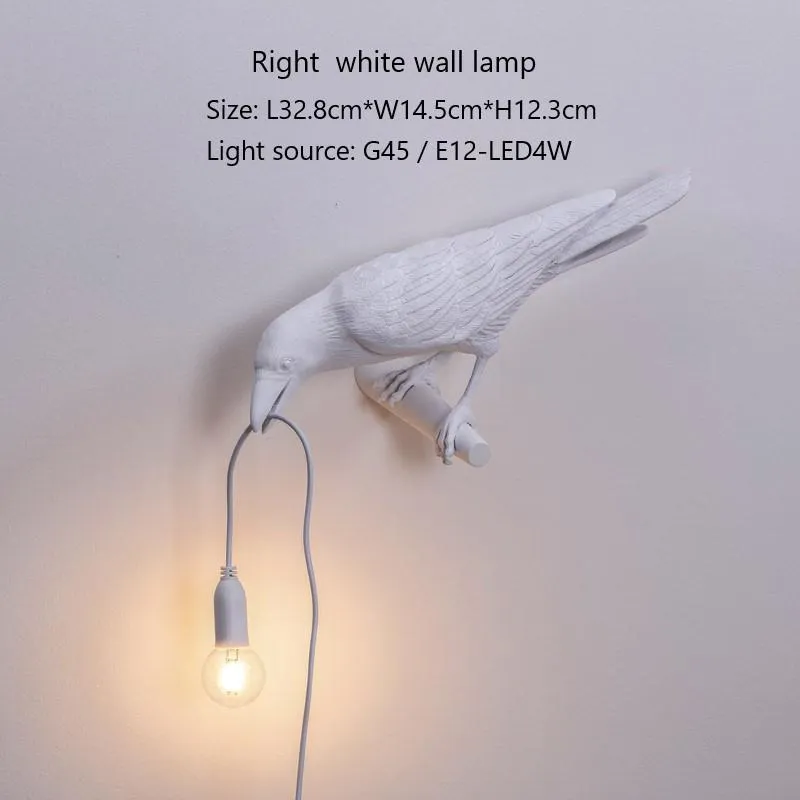 Lâmpadas de parede Lâmpada de pássaro italiano LED Animal Raven Móveis Luz Sconce Sala de estar Quarto Cabeceira Home DecorWall288h