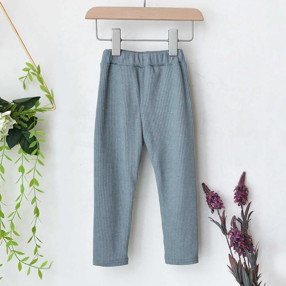 Boys And Girls Big Pp Pants Trendy Threaded Cotton Thick Pocket Leggings Toddler Casual Baby Outer Wear 210625