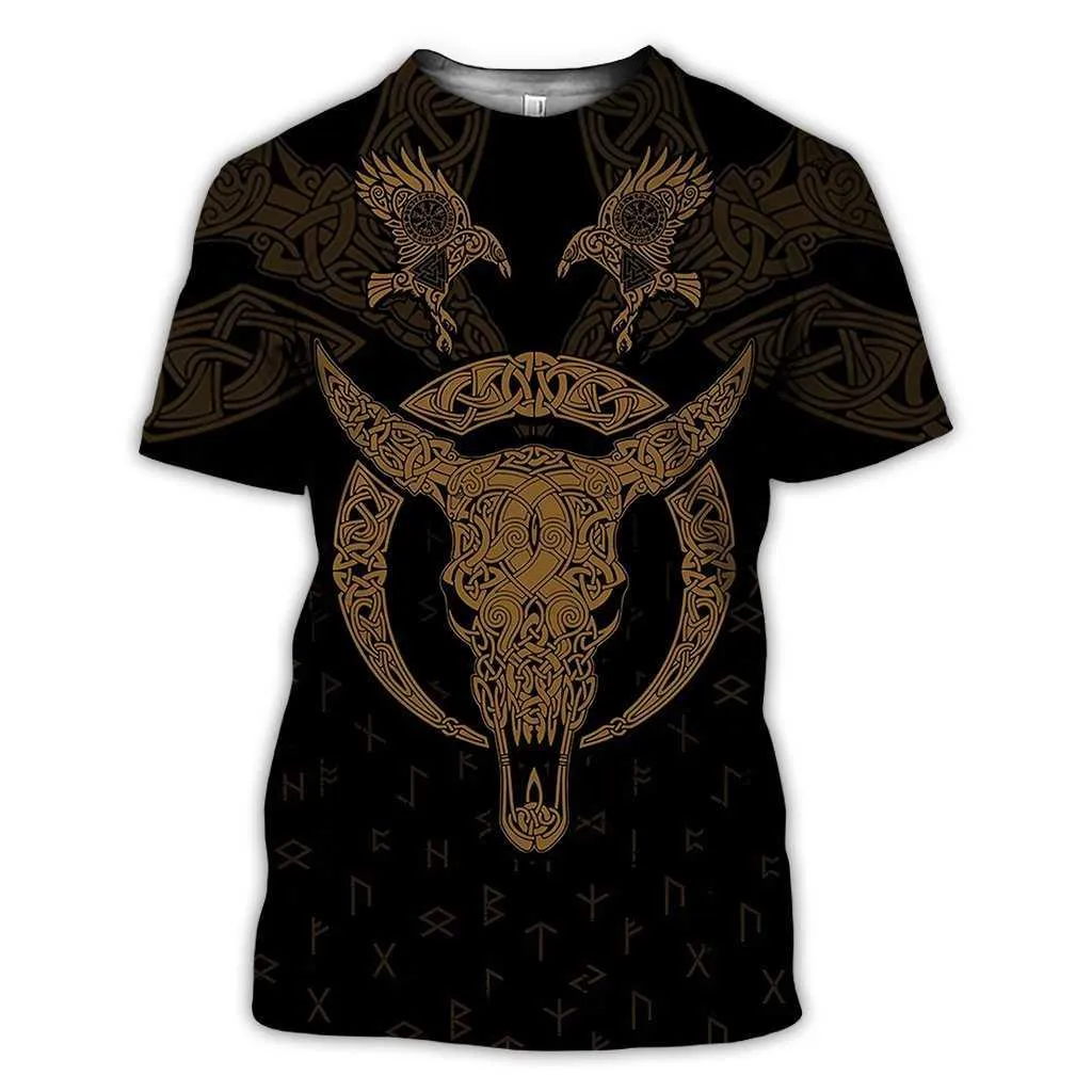 Summer Men t-shirt Tree Of Life Viking symbol 3D Printed T-Shirt Harajuku Casual short Sleeve Tee shirts Unisex tops QDL020 210629