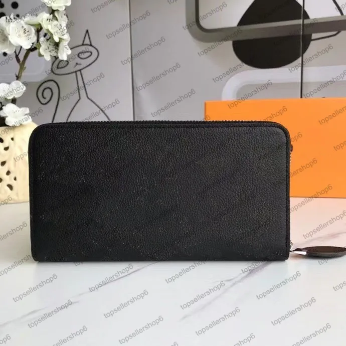 M61867 مصمم الإرهاق الثقوب النساء الرجال Zippy Iris Wallet Canvas حقيقية جلد البقر الحرفي المحفظة