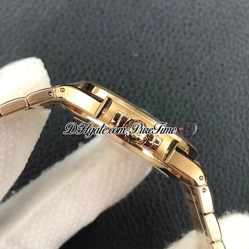 3KF 7010-1R-012 A324 Ultra cienkie automatyczne panie zegarek 35 2 mm Diamentowa ramka Rose Gold Bransoletka ze stali nierdzewnej Wome228L