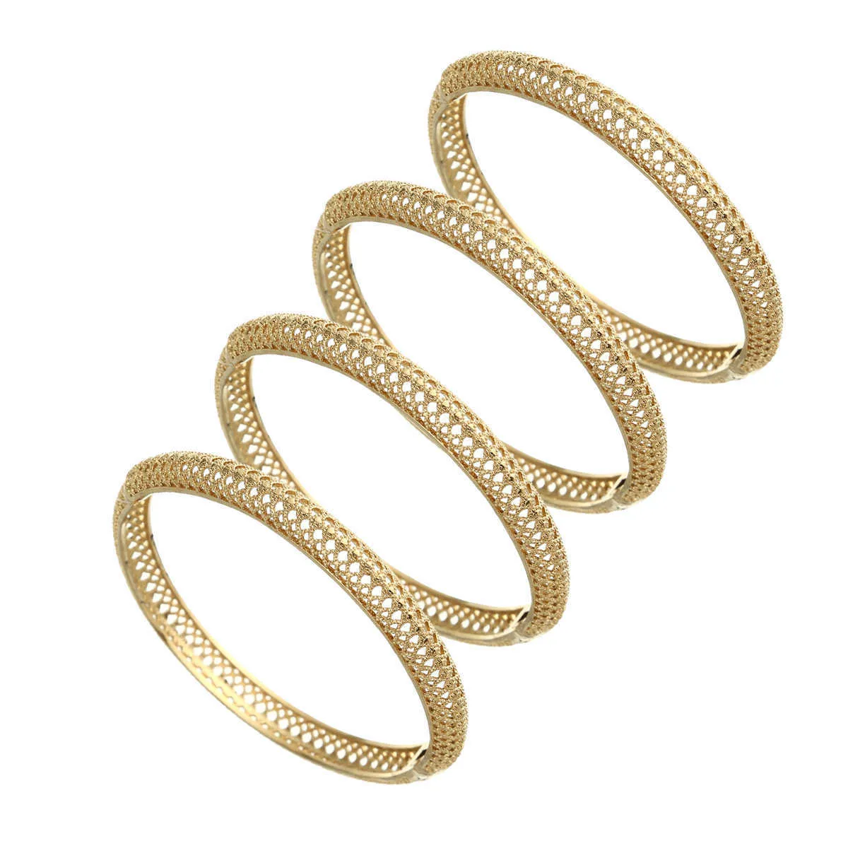 Dubai Bangles for Women Indian Gold Bracelets&bangles Copper Bangles Saudi Arabic Wedding Bridal Jewelry Q0717