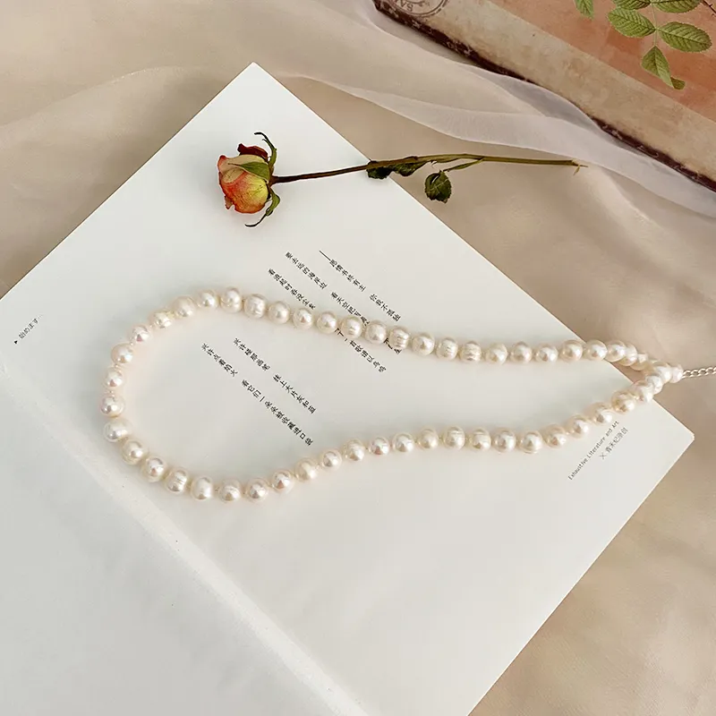 ASHIQI – collier de perles d'eau douce naturelles, bijoux en argent Sterling 925, cadeau pour femmes, 220217