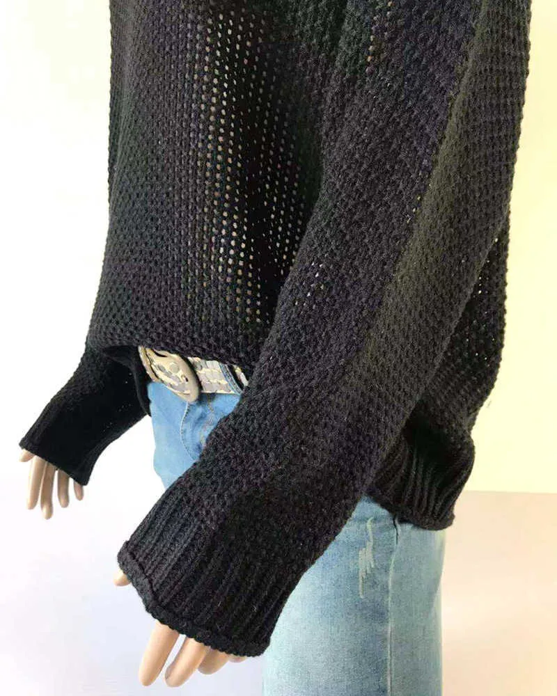 LOGAMI Maglione pullover da donna a collo alto Autunno Inverno Maglione lavorato a maglia Maglioni larghi da donna 210805