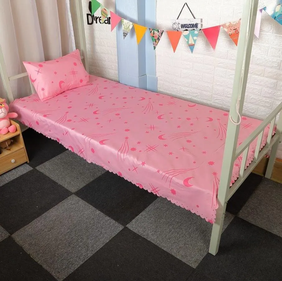 À la mode ménage dortoir simple drap de lit Textile literie couvre-lit chambre mâle femelle enfant drap de lit avec taie d'oreiller F0210 210420