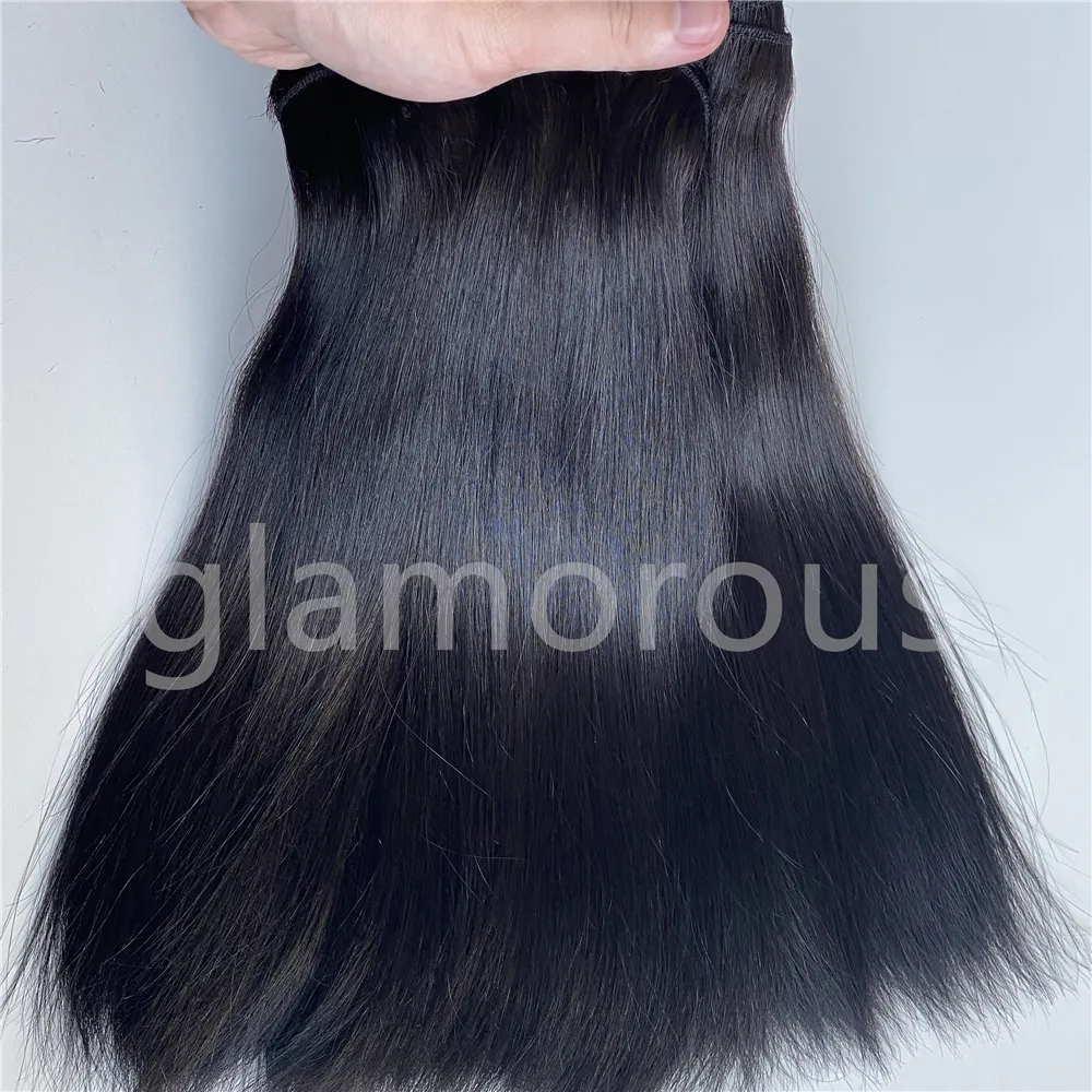 Super Double Drawn Bone Straight Hair 3 Bundles Extensions Brazilian Virgin Raw Cuticle Aligned 100% Human Hair Weave