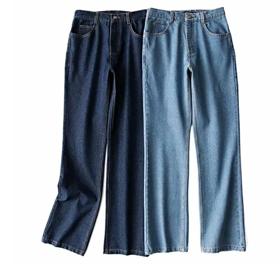 Spring Vintage High Waist Wide Leg Micro Flare Jeans Women Boyfriend Denim Pants Street Loose Long Trousers 210429