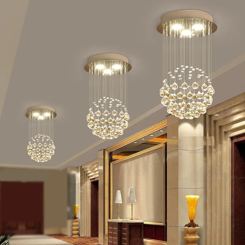 جديد LED K9 Ball Crystal Chandeliers Glass Ball Ball Light Modern Weshelier Lights Weshelier Clear Ball Seiling Ligh203p