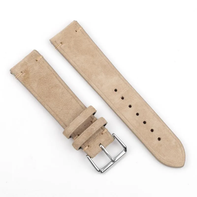 Bracelets de montre Bracelet en daim vintage 18mm 20mm 22mm 24mm Bracelet de montre en cuir fait à la main Remplacement Tan Gris Beige Couleur pour hommes femmes Watc266a