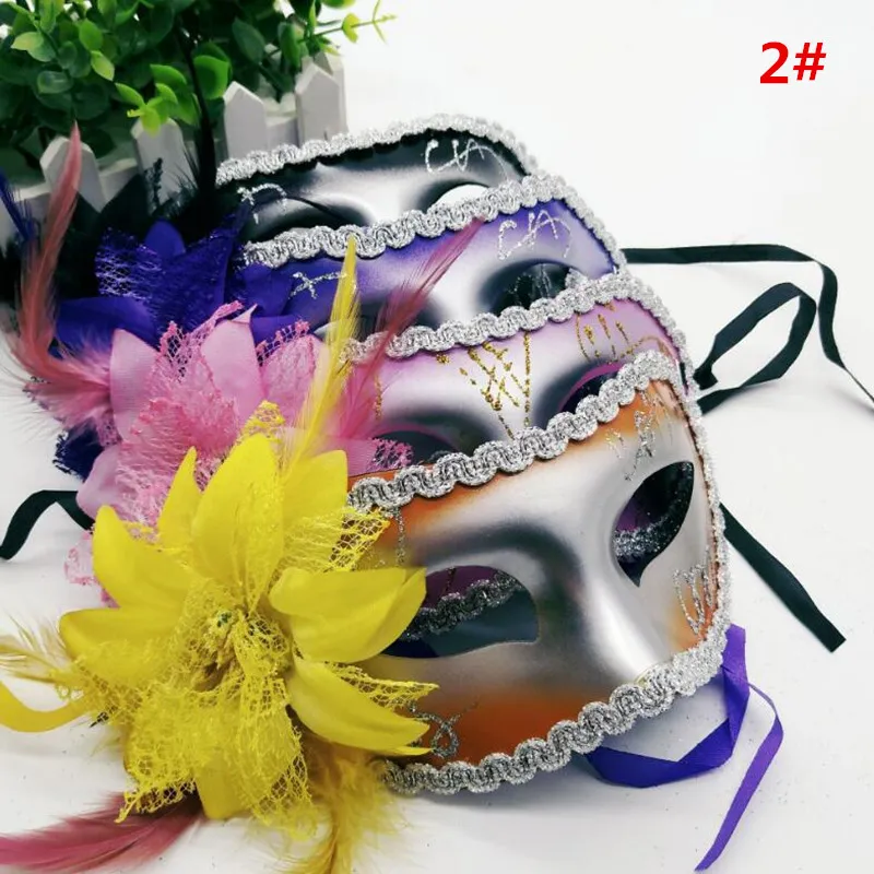 10 pièces plusieurs fleurs plume masque femmes filles venise princesse mascarade masques fête d'anniversaire carnaval accessoires noël