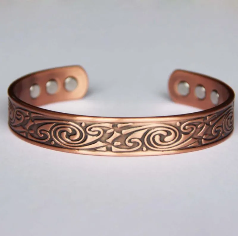 Bracelet magnétique en cuivre rouge à énergie magnétique Viking Bangle215I