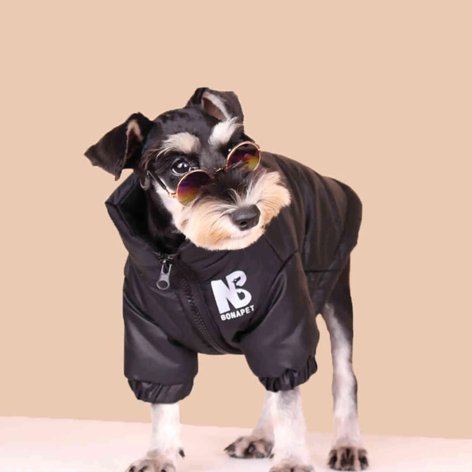 暖かい冬の犬の服の衣装2本足の服のカジュアルな着用反射ペットジャケットフレンチブルドゥッグ衣装211106