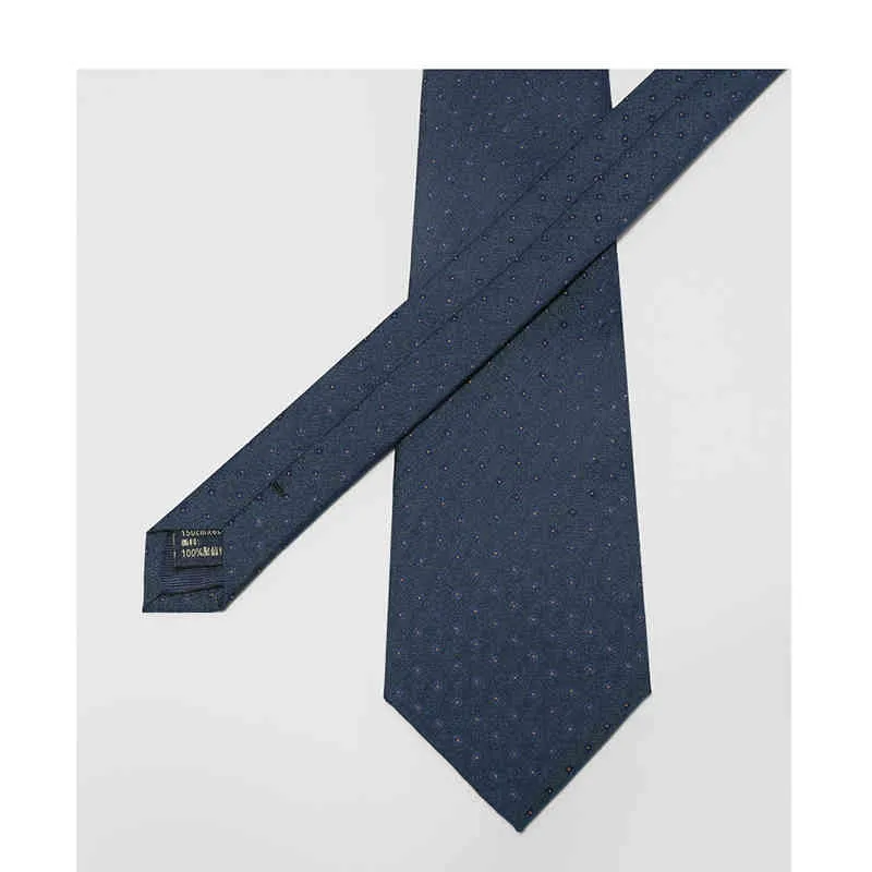 男性ブランドデザイナー8cmの結婚式のビジネスファッションの高級ドレススーツのギフトボックスを持つ青い水玉模様のネクタイ