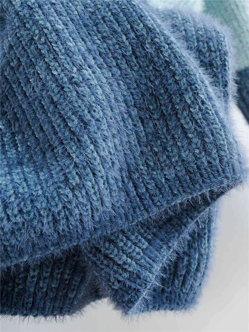 HSA женщин зимние пуловеры O-шеи полосатый хит цвет топы вязать с длинным рукавом свитер пуловер Seetrees de Mujer Jumper 210417