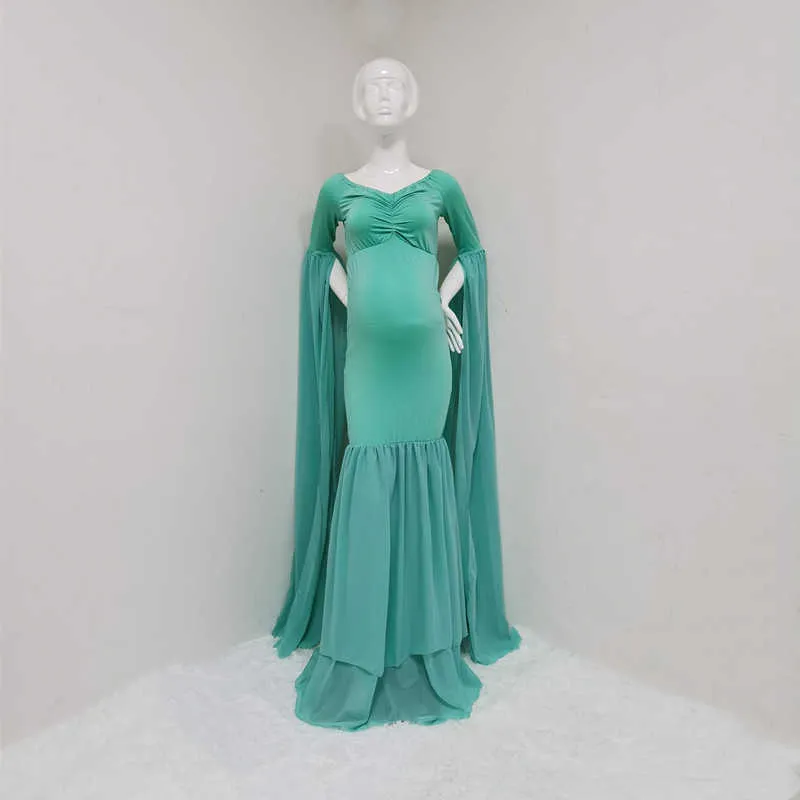 Elegant Shoulderless Maternity Photography Props Long Dress For Pregnant Women Fancy Pregnancy Dress Sexy Gown Photo Shoot
