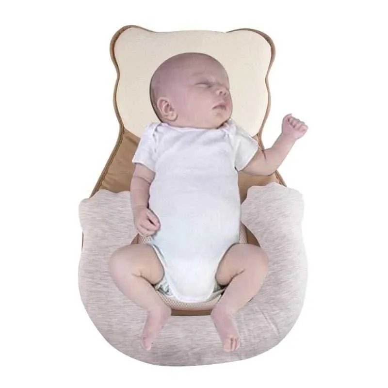 AMTOY pour 0-6M Born Infant Support Born Lounger Oreiller Mignon Ours Confort Né Bébé Nest Portable Snuggle Lit Matelas 211025