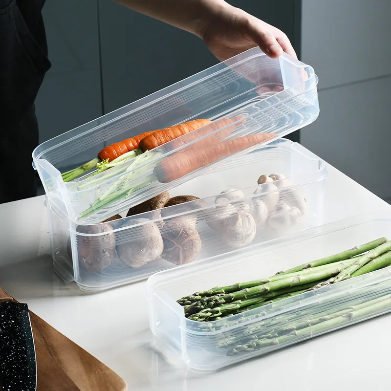 Réfrigérateur Multi-couche Fresh-Keeping Box Boîte à lunch de style japonais Dumpling Conteneur de stockage d'aliments secs Cuisine Réfrigérateur Stockage 210330