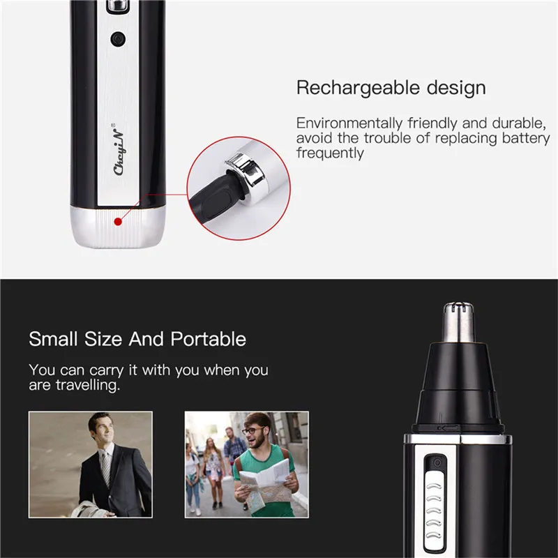 4 em 1 Professional Electric Recarregável Nariz e Ear Trimmer Trimmer Shaver Templo Corte Homens Cuidado Pessoal Ferramentas S36