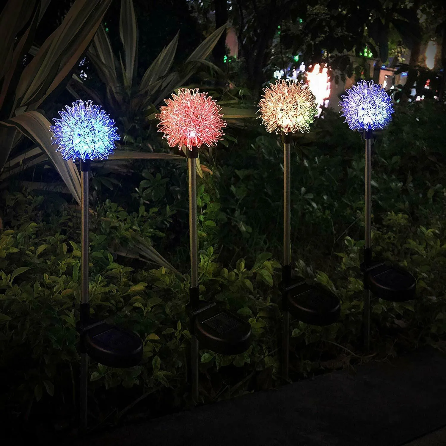 2022 Nouvelle décoration de Noël Couleur Lumières Feu d'artifice à énergie solaire Starburst LED Pieu Lumière Jardin Fête de Mariage En Plein Air Halloween Lumière Ambiante