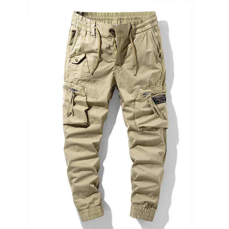 Mäns lastbyxor Bomull Höst Militär Taktisk Utomhus Jogger Byxor Fashion Casual Winter Overells Cargo Pants Män 211201