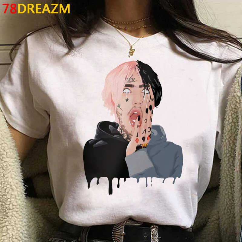 Lil peep summer top manlig vit t-shirt streetwear plus storlek grunge hajuku kawaii topp tees kawaii x0621