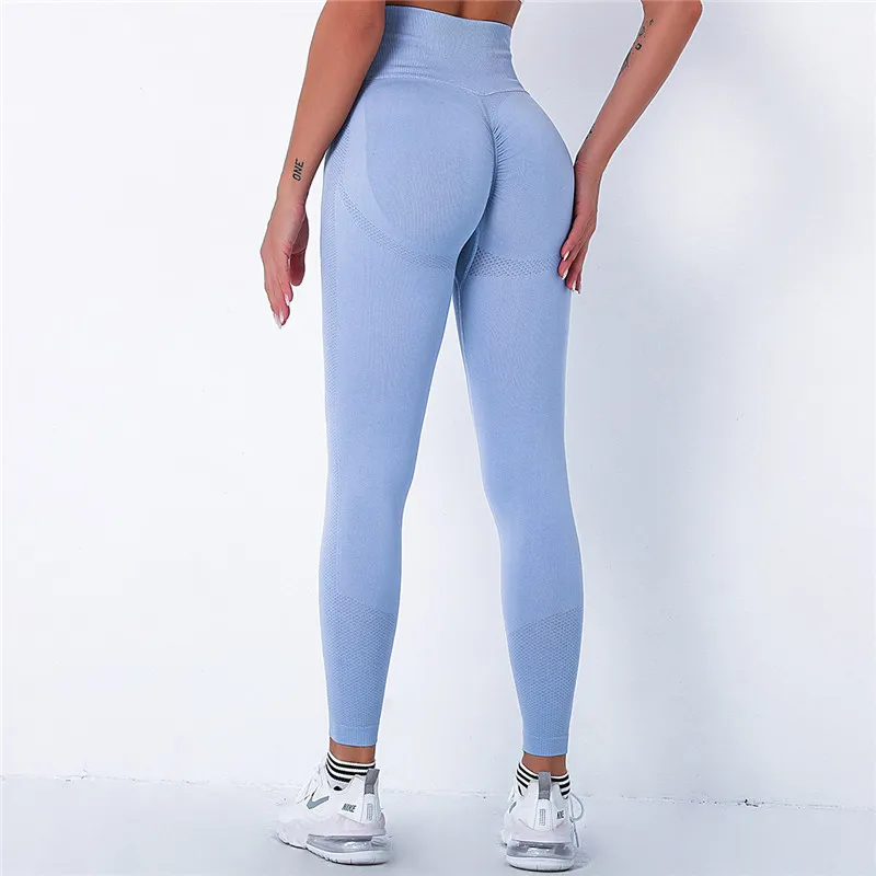 Women Spandex 20% Seamless Leggings Bubble Butt Push Up Workout Legging Slim High Waist Leggins Mujer Fitness Pants XL