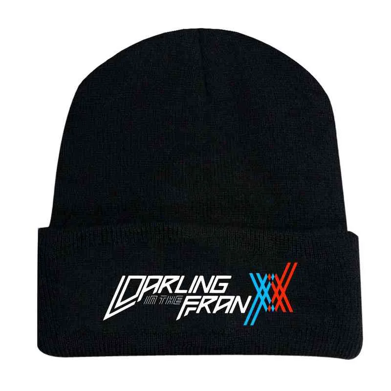 DARLING in the FRANXX HIRO ZERO TWO Nero Hip Hop lavorato a maglia cappello mascherato senza tesa pullover berretto copricapo casco