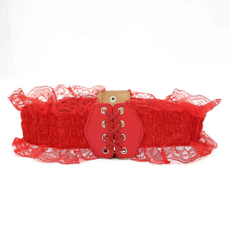 Ceinture gothique réglable à lacets pour femme, taille large, Corset large en cuir PU, ceinture amincissante pour robe, G220301