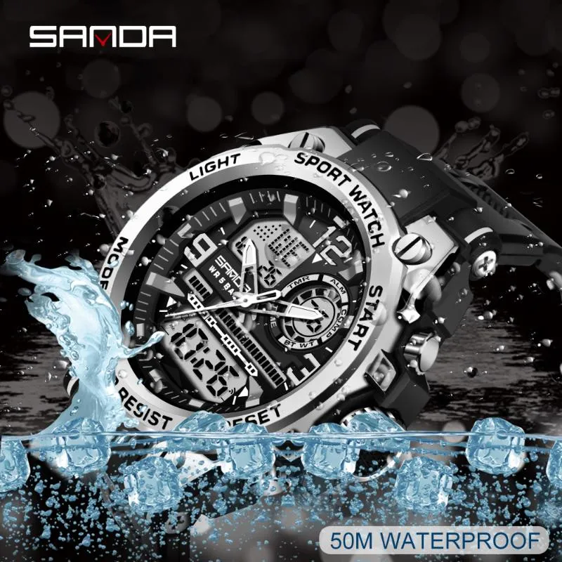 Relojes de marca superior para hombre, reloj de pulsera deportivo militar resistente al agua hasta 5ATM, reloj de cuarzo para hombre, reloj Masculino 6024 Wristwatc3022