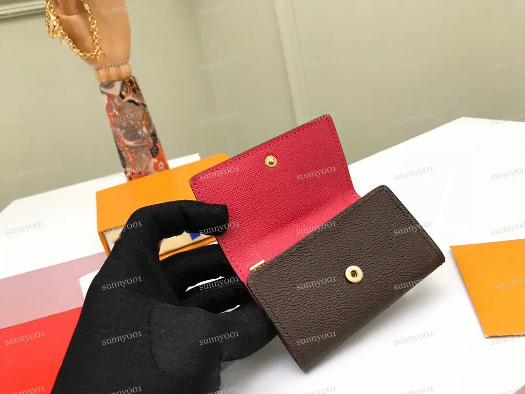 Whole Key Purse For Men Top Quality Multi Color Genuine Leather Short Wallet Lady Six Key Holder Women Men Classic Zipper Pock185Z