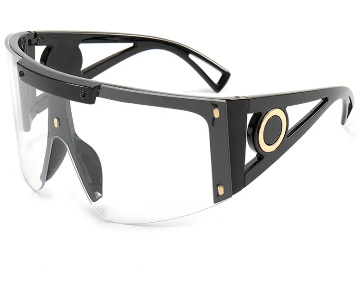Moda Okulary Osobowemu Osobowemu Damskie Hollow One Piece Okulary Duża rama Połączone okulary przeciwsłoneczne