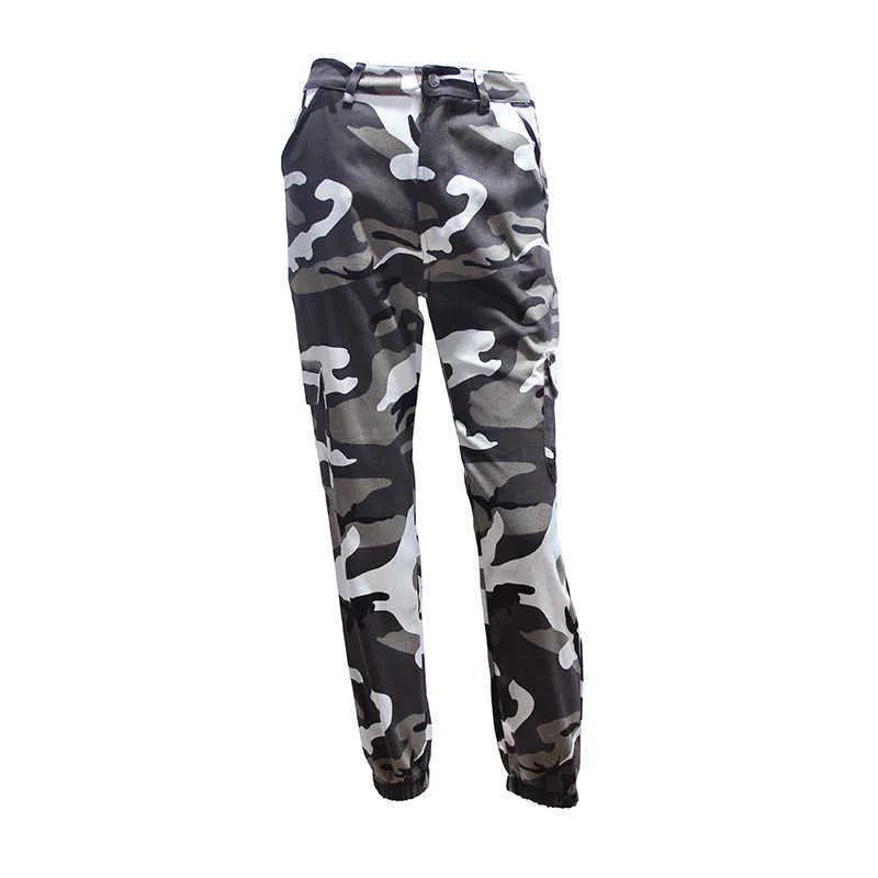 Women High Waist Camouflage Pants Fashion Pantalon Femme Trouser Ankle-Length Sweatpants Cotton Streetwear Camo 210607