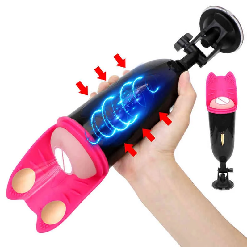 Nxy Sex Masturbators Estimulador Completo Vibradores Para Homens Pênis Bomba 3D Vagina REAL Buceta Glans Chupando Testis Licks Brinquedos Máquina Masturbação Masculina 220127