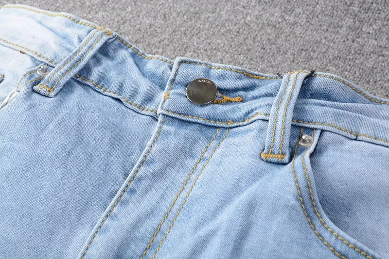 Mode mannen Lange Broek Desiger Hoge Kwaliteit Patchworl Gescheurd Gat Demin Broek Streetwear Jeans voor Men244H