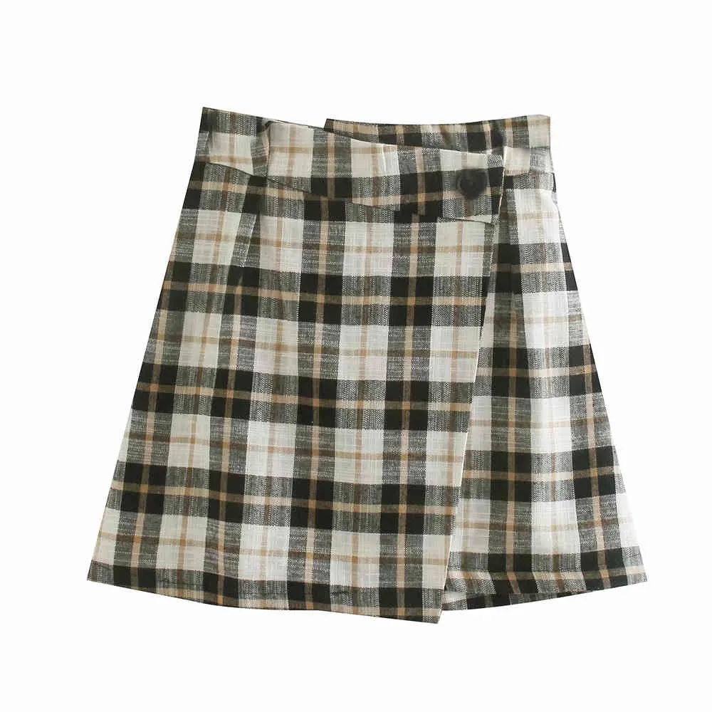 Zomer vrouw mini rokken harajuku koreaanse stijl mode schattige kawaii voor meisjes hoge taille plaid stropdas asymmetry rok vrouwen 210520