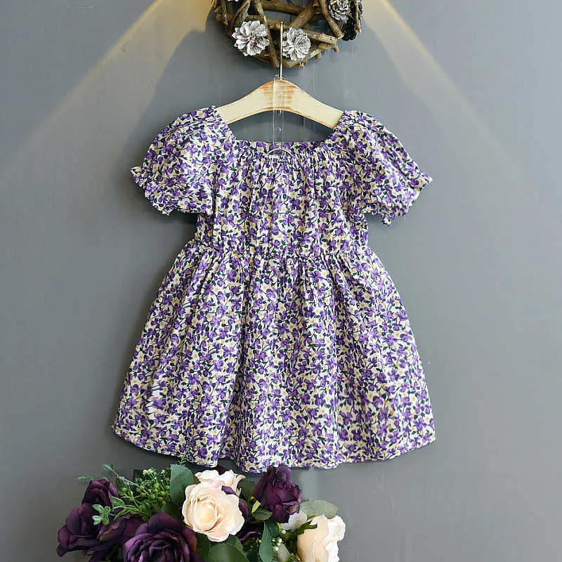 AMOUR DDMM filles imprimer robes été enfants mode fleur couleur robe pour bébé vêtements doux Costume 210715