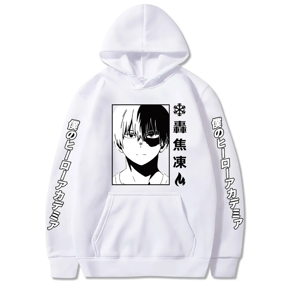 Harajuku My Hero Academia Hoodies Men Women Long Sleeve Sweatshirt Shoto Todoroki Anime Manga Hoodies Tops Clothes Y0319