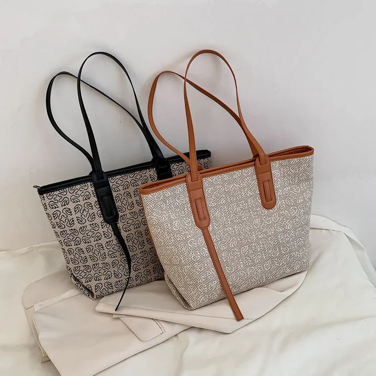 Compras Presbyópica Big Bag para Mulheres 2021 Novo Influenciador Online Moda Grande Capacidade Bolsas De Lona Bolsas De Lona All-Match Shopping Fashion