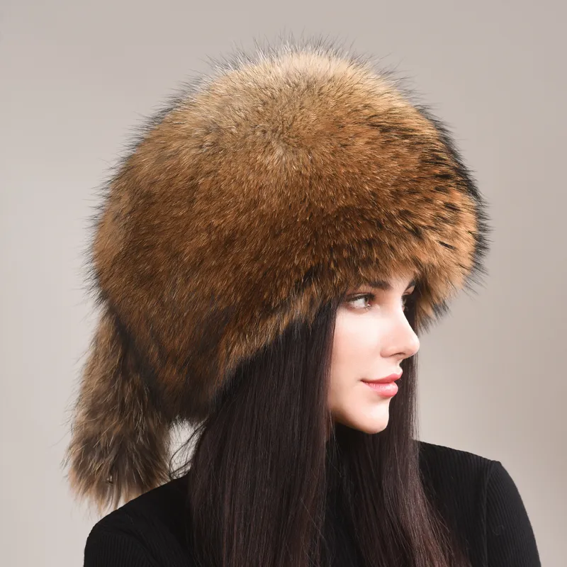 Dames hele vacht echte vos vol bont Russische Shapka Kozakken Ushanka Ski Sneeuwhoed257l