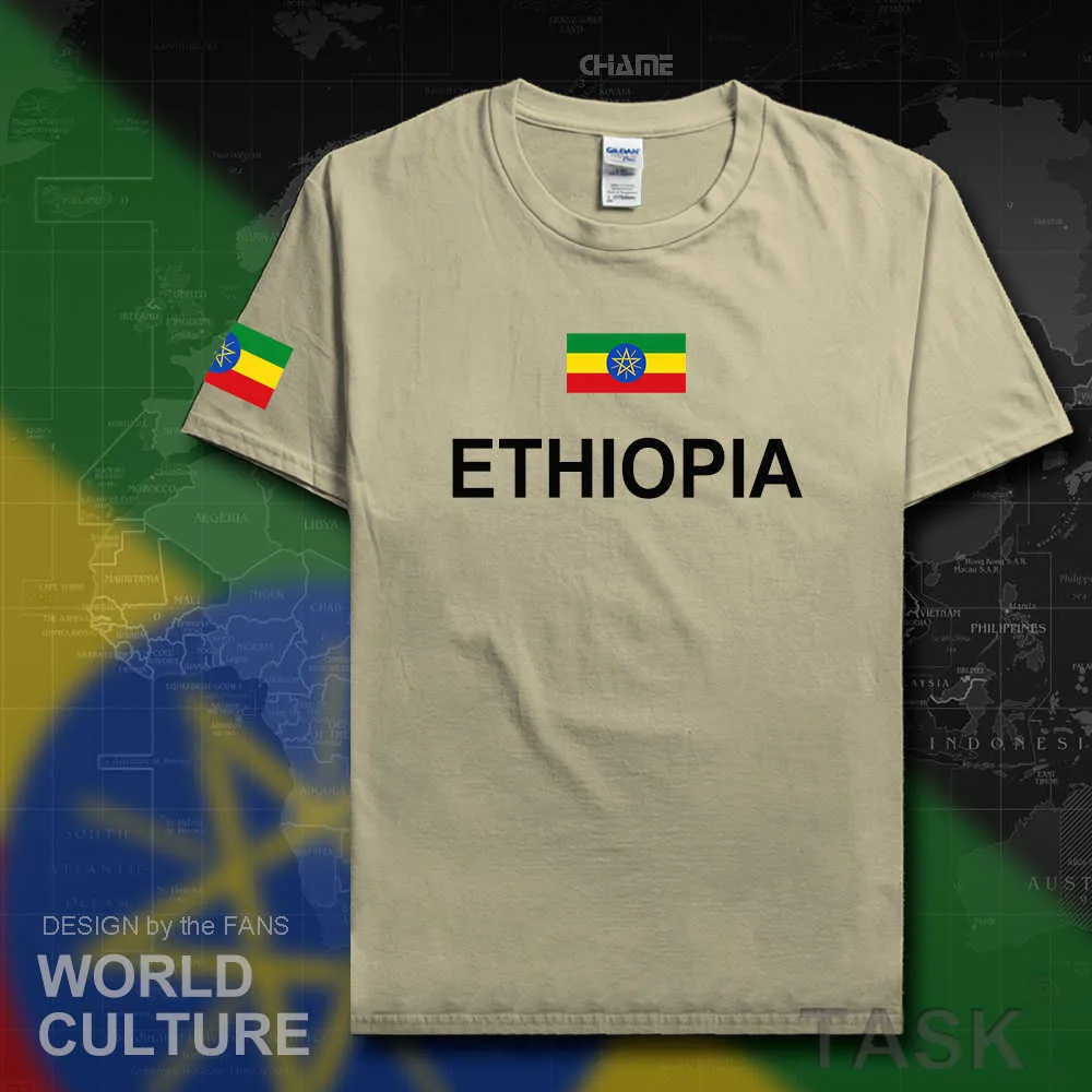 Ethiopië Ethiopische Heren T-shirts Mode Jerseys Nation Team 100% Katoenen T-shirt Kleding Tee Land Sporting Eth X0621